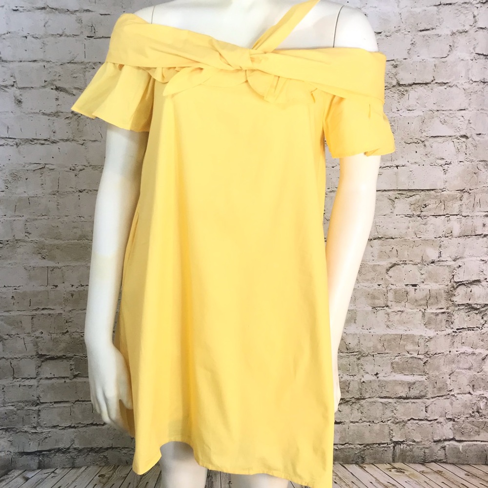 Love Riche Yellow Dress Women’s Off Shoulders Short Sleeve